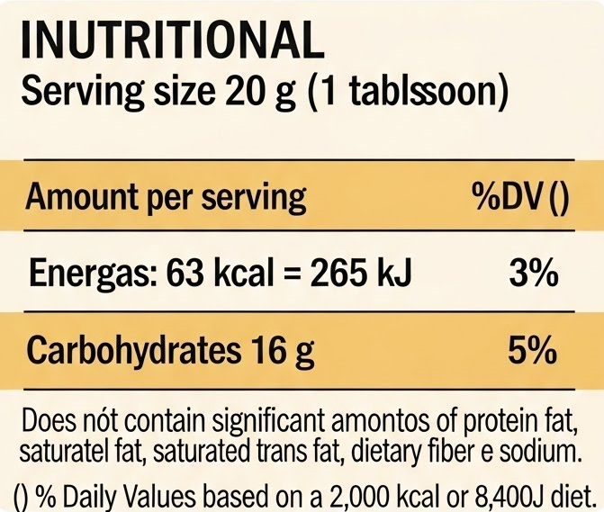 Tabela Nutricional Mel União